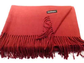 Ladies Berry Red Cashmere Scarf