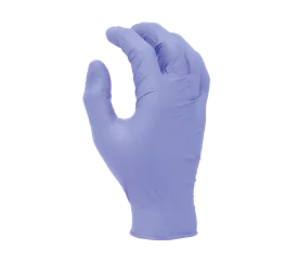 3.5 mil Ruby Blue Nitrile Disposable Gloves, 9 1/2" length, Powder-free, textured finish, industrial grade