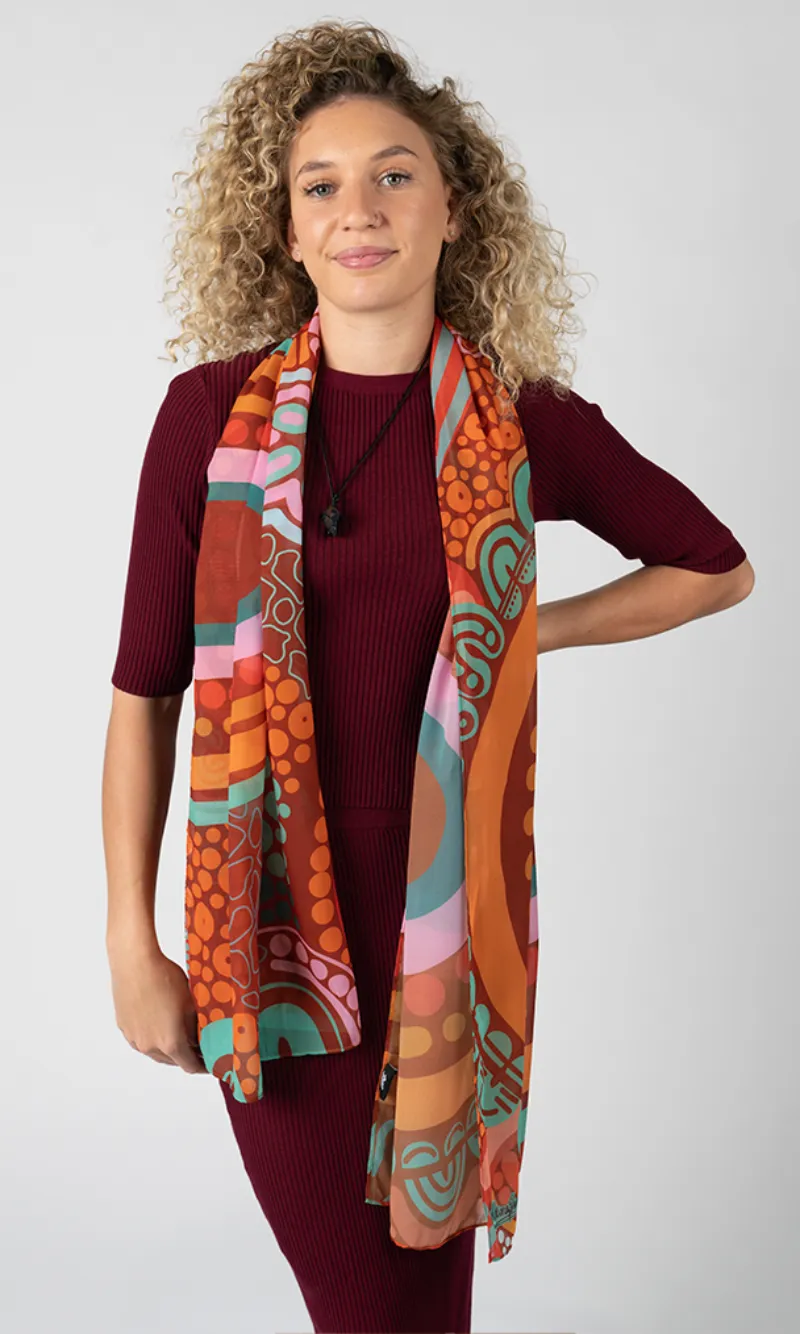 Aboriginal Art Scarf Yapameyepuka