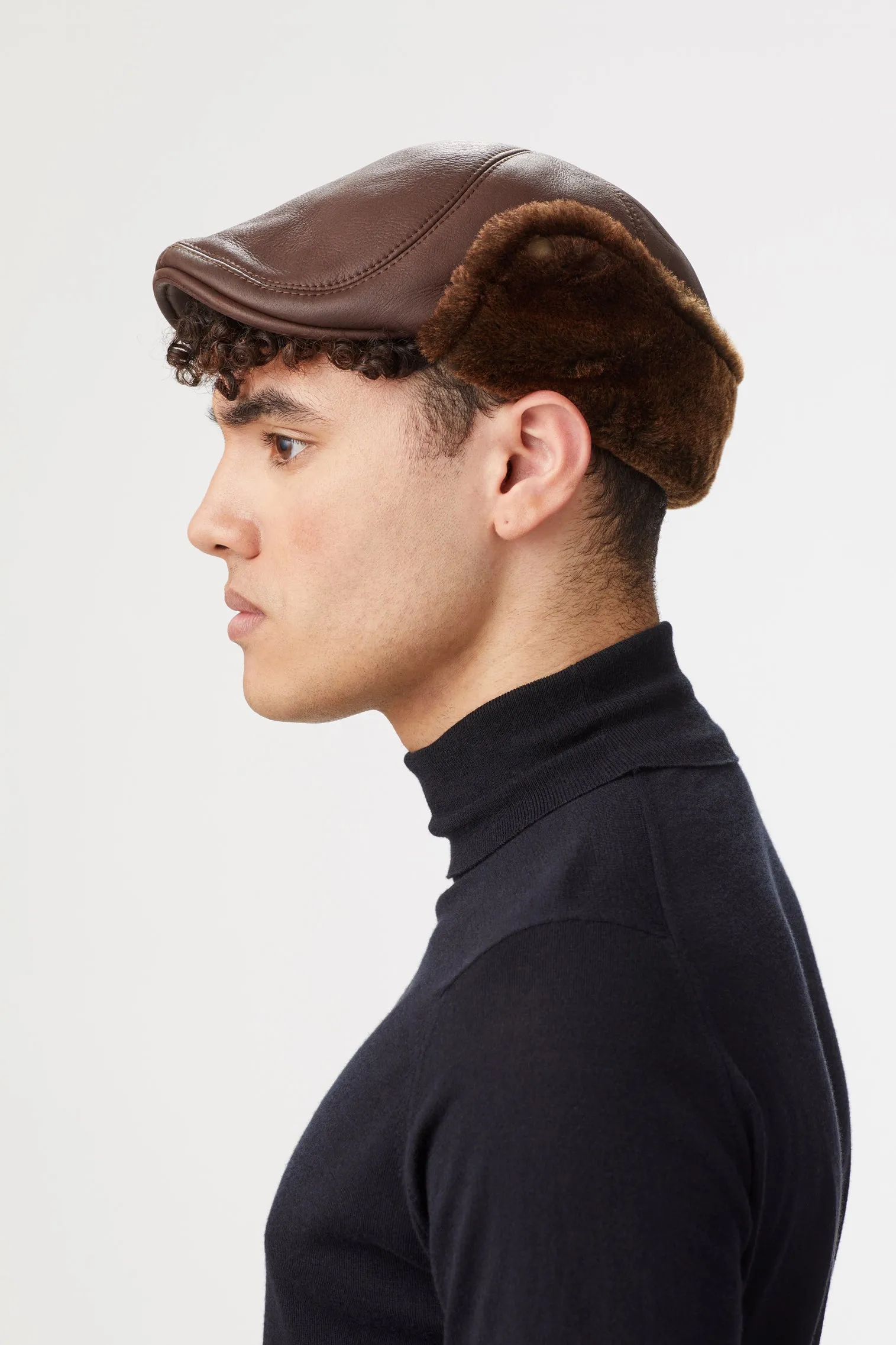 Alberta Leather Flat Cap