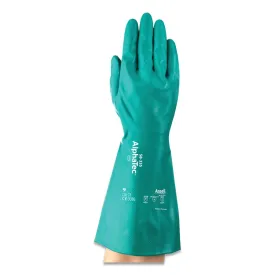 ALPHATEC 58-335 HVYDTY 31MIL NITRPALM GAUNT-58-335 AQUADRI™ Heavy-Duty Nitrile Gloves, Gauntlet Cuff, Soft Foam Lining, Green