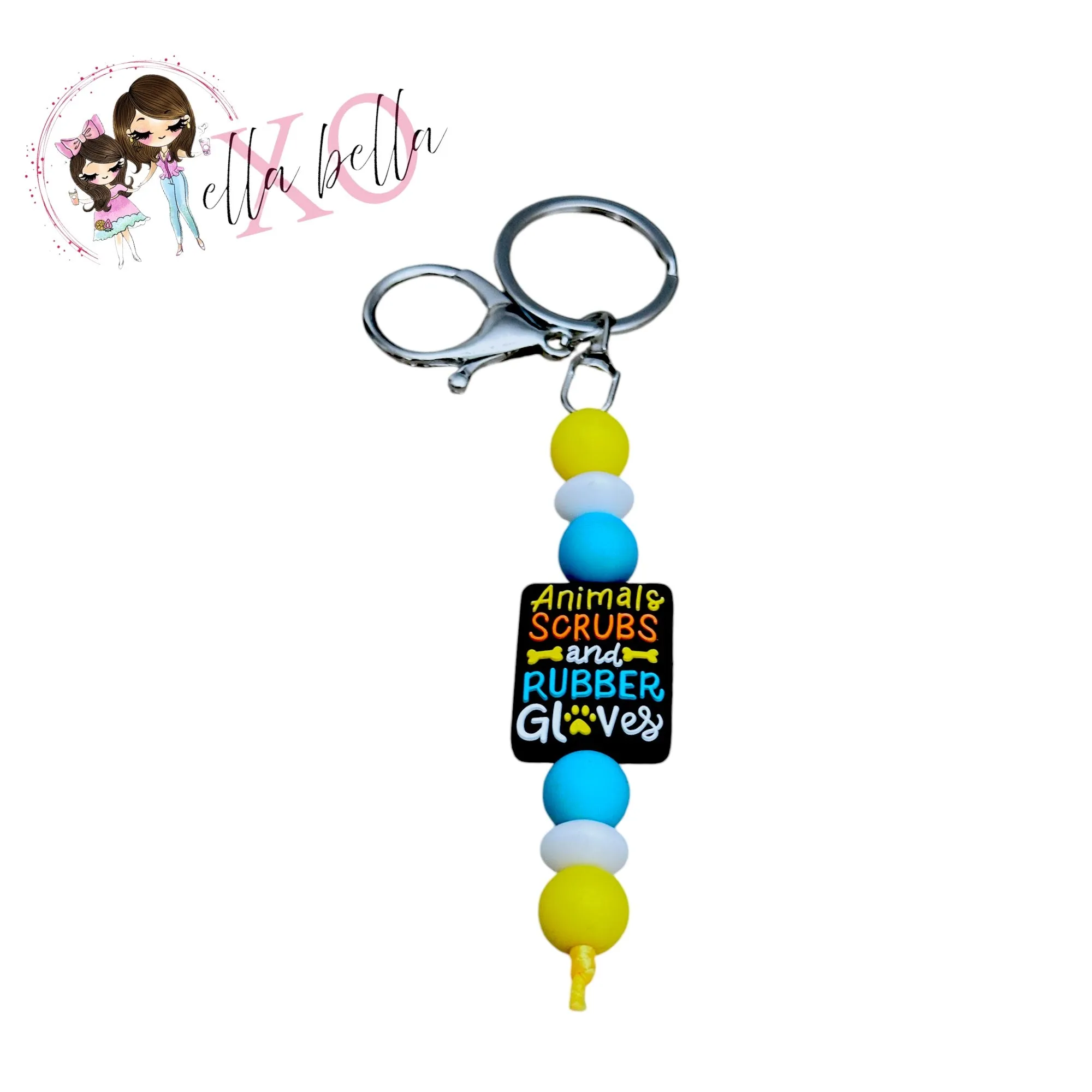 Animals, Scrubs & Rubber Gloves Beaded Keychain/Charm