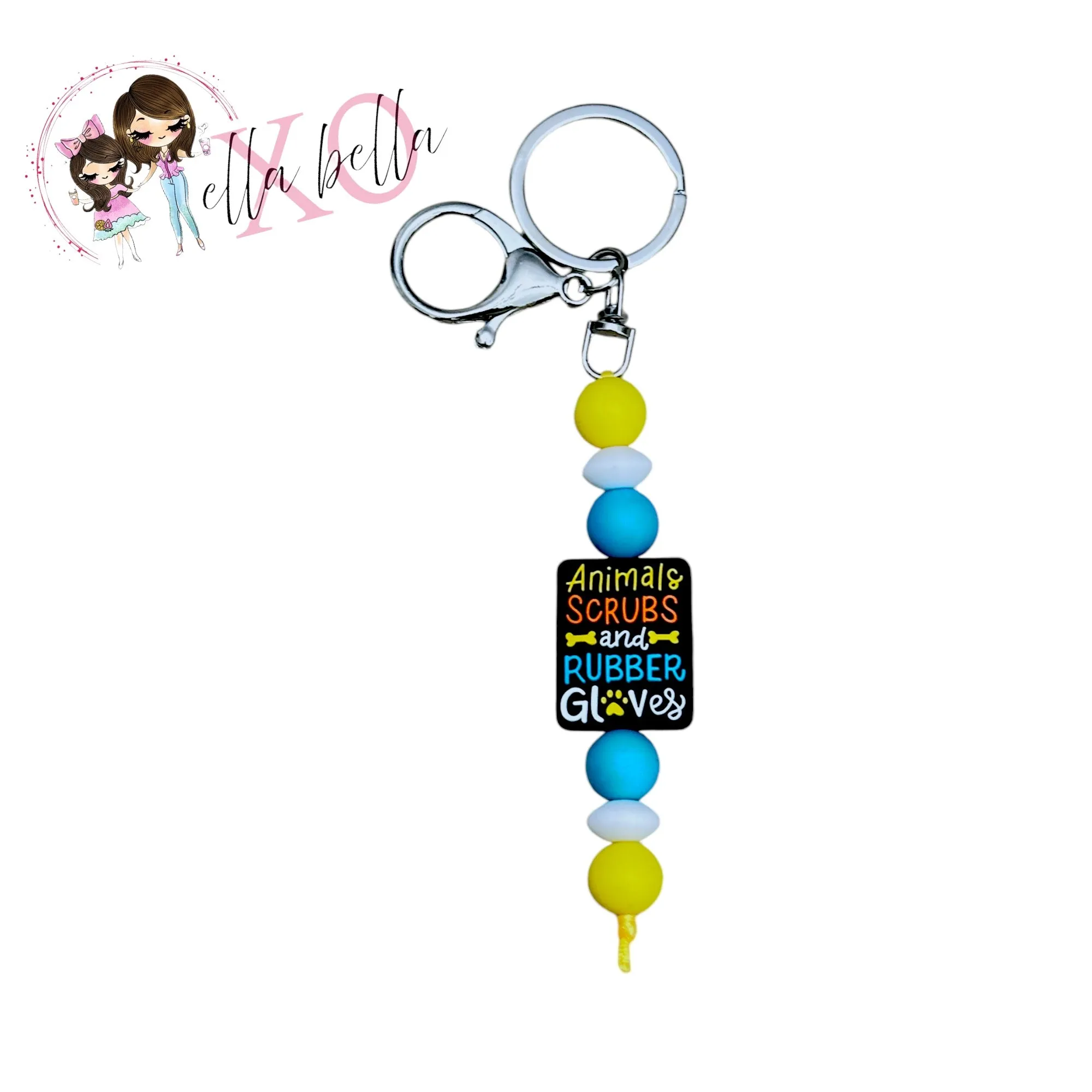 Animals, Scrubs & Rubber Gloves Beaded Keychain/Charm