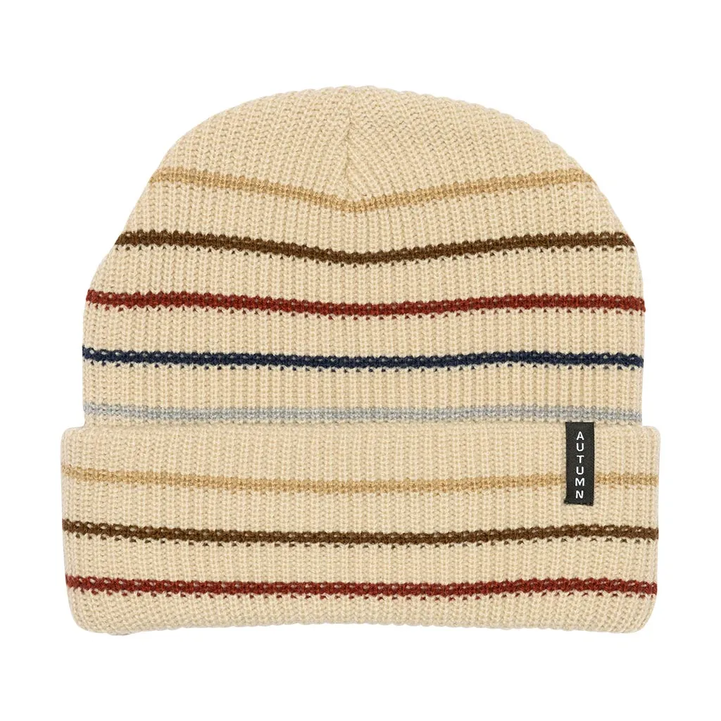 Autumn Multi Stripe Beanie - Natural