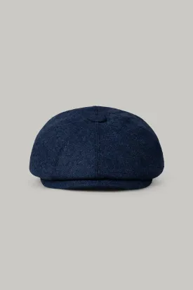 Baker Boy Hat - Navy Wool 5