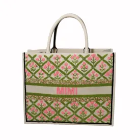 Beaded Floral Trellis Tote