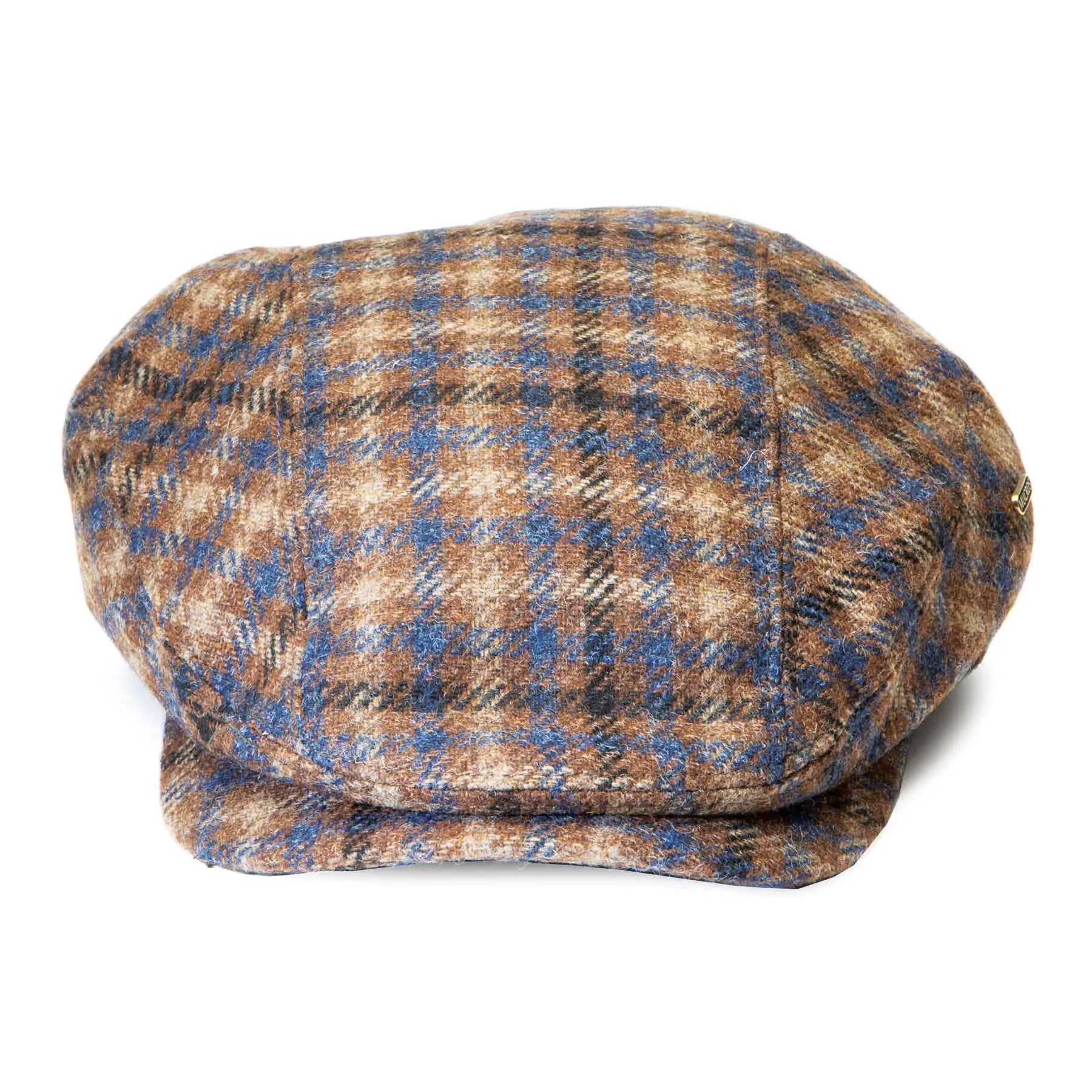 Blue and Brown Plaid Kerry Flat Cap