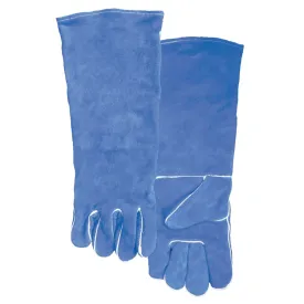 BW 10-2054 18" GAUNT LETGLOVE - Welding Gloves, Split Cowhide, Large, Blue 1 Pair