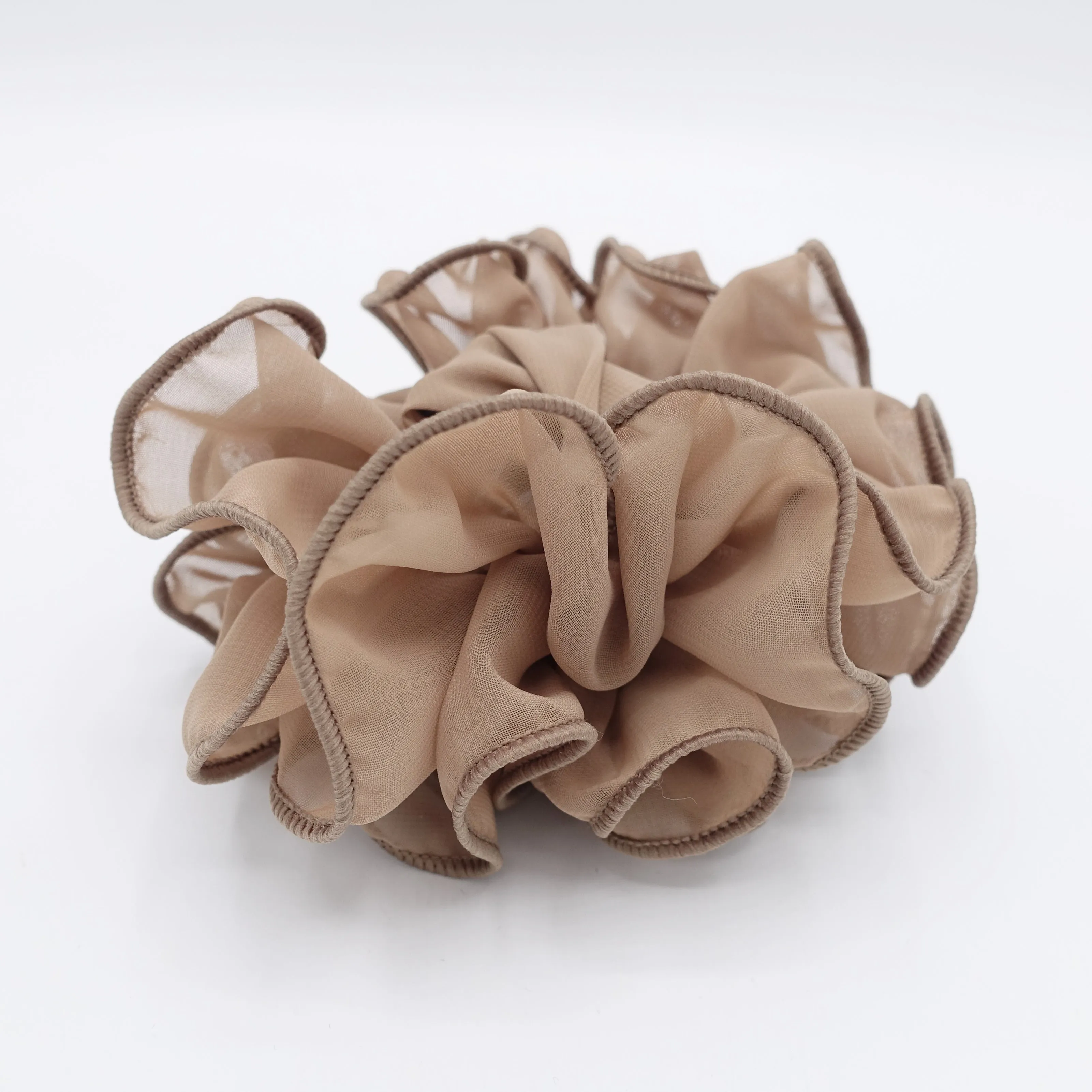 chiffon ruffle wave hair claw solid color wave flower hair jaw clamp