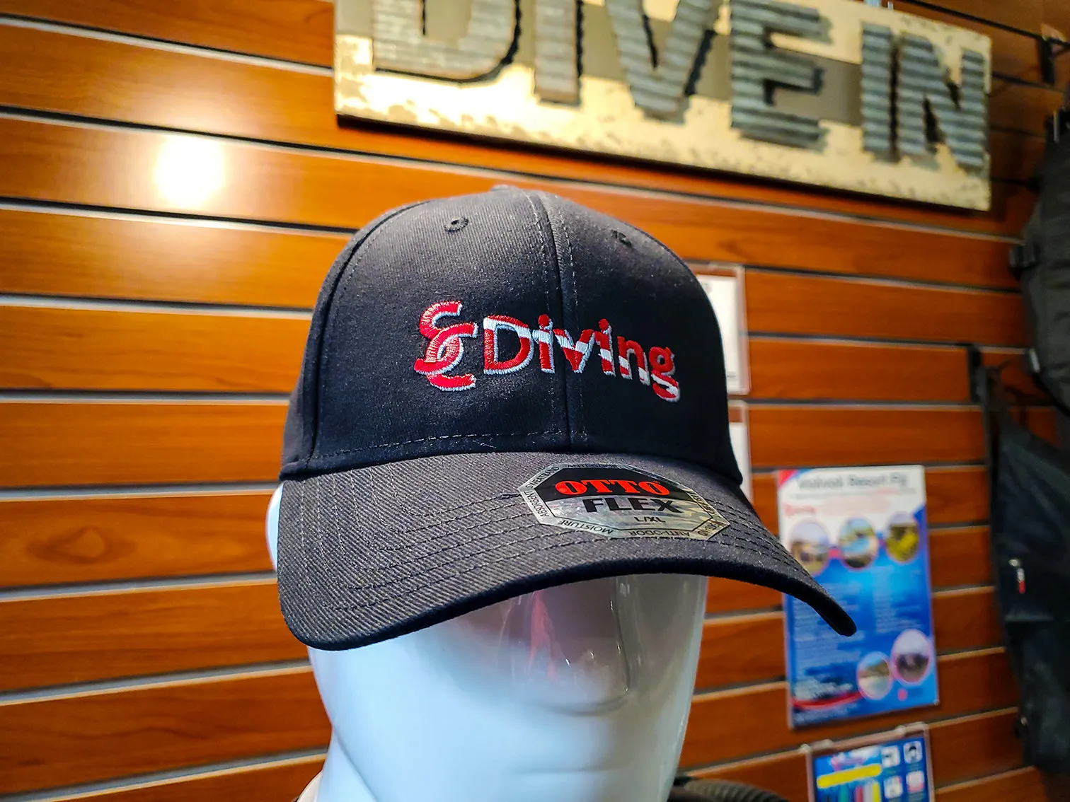 Embroidered SCDiving Logo - Black Otto Flex Hat