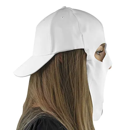 Fan Mask and Hat Combo for Halloween Parties and Sporting Events (White) Maccabi Art