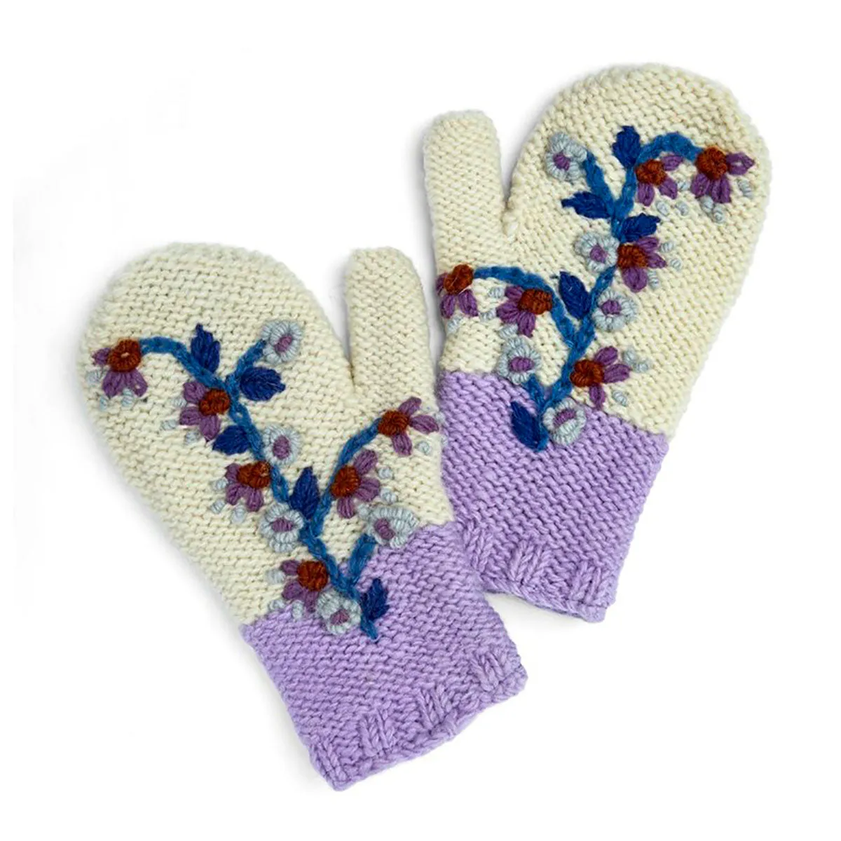 Hand Knitted Wool Mittens