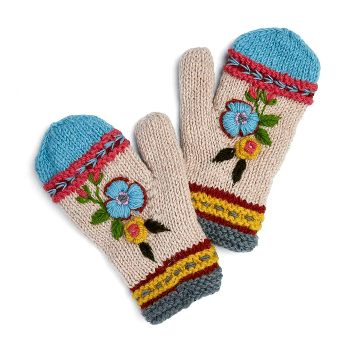 Hand Knitted Wool Mittens