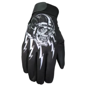 Hot Leathers GVM3005 Sublimated 3/4 Skull Mechanics Glove