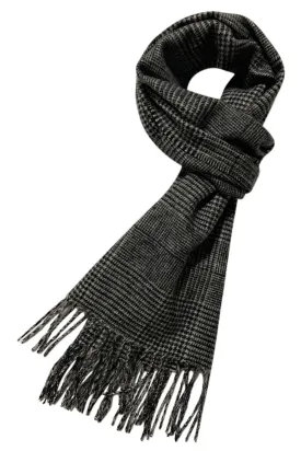 Houndstooth Wool Scarf - Black/White