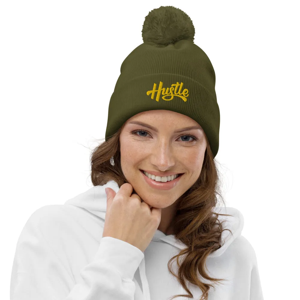 HUSTLE POM POM BEANIE