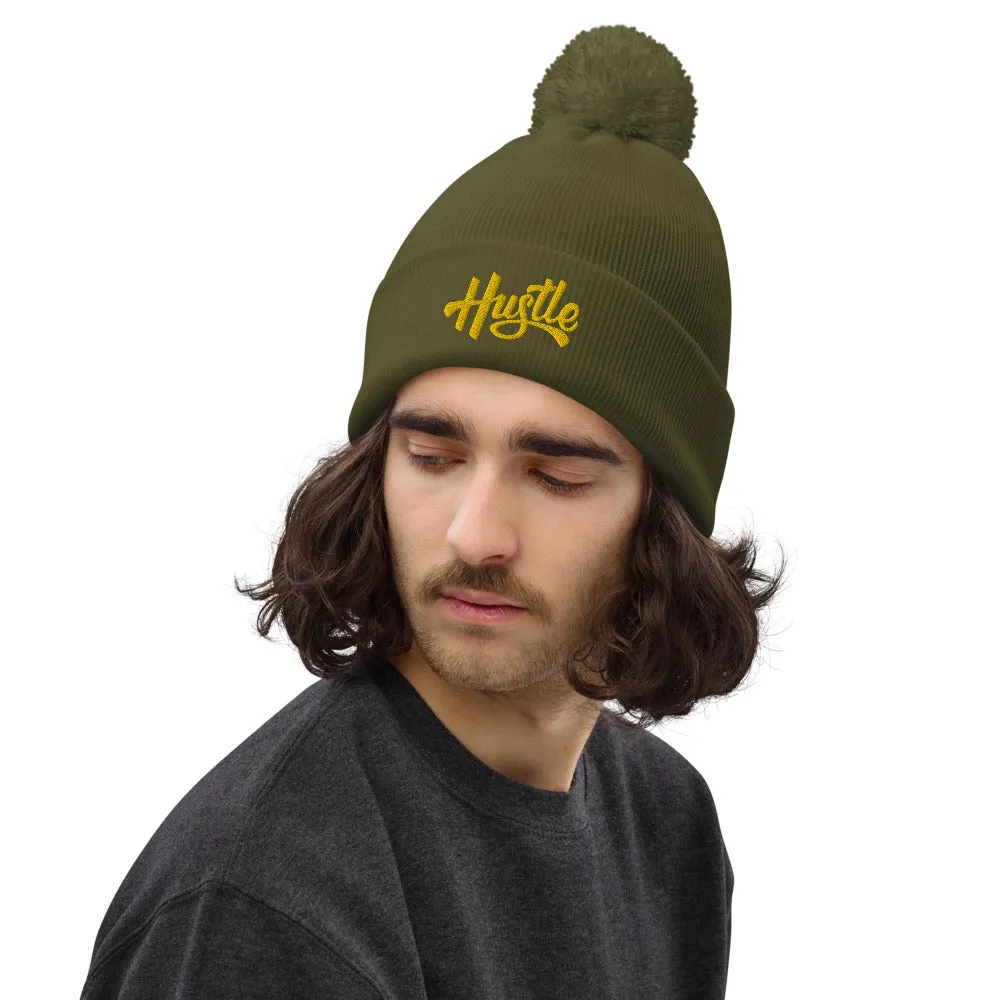 HUSTLE POM POM BEANIE