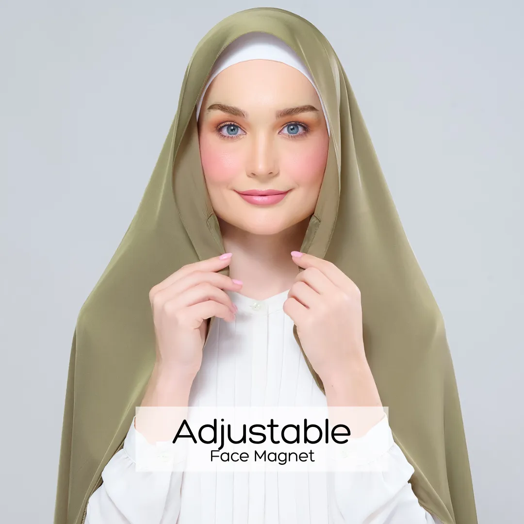 Instant Tag n' Go Shawl  | Satin Silk in Olive