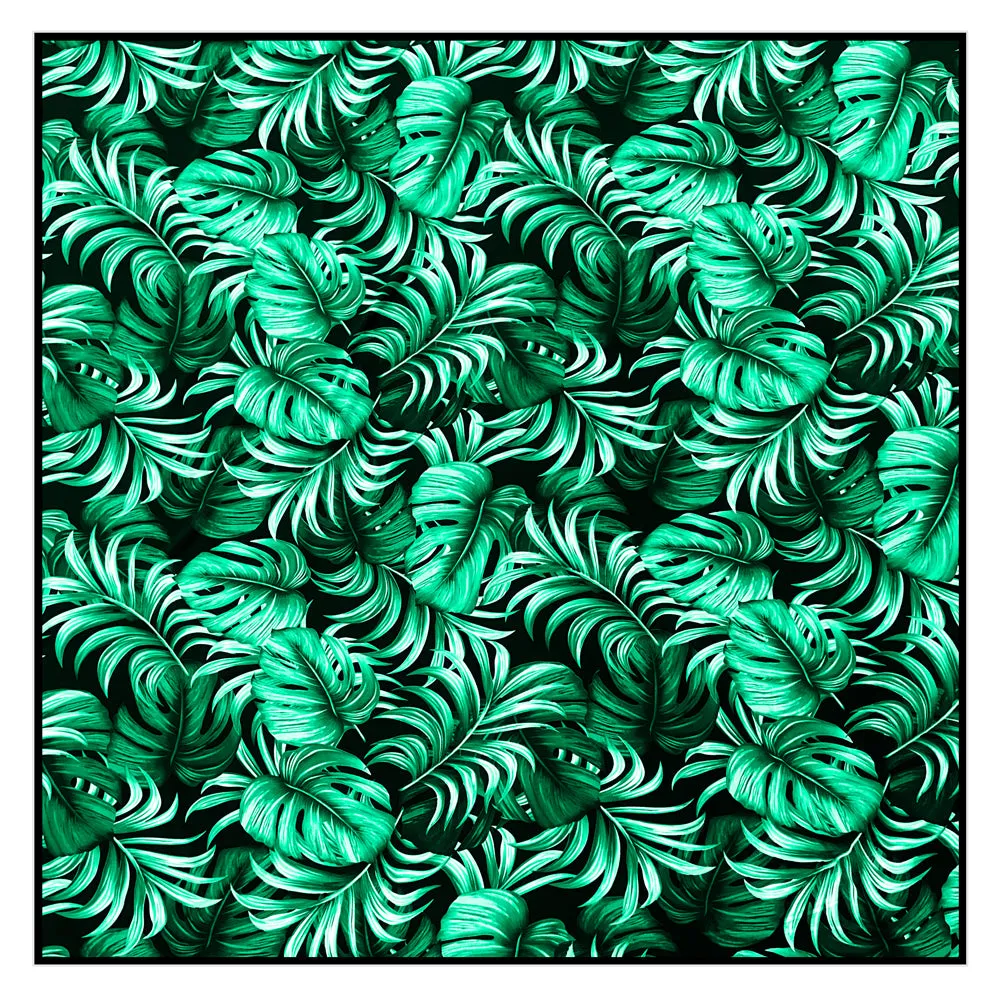 Jungle – Monstera Black / Green Scarf (Black)