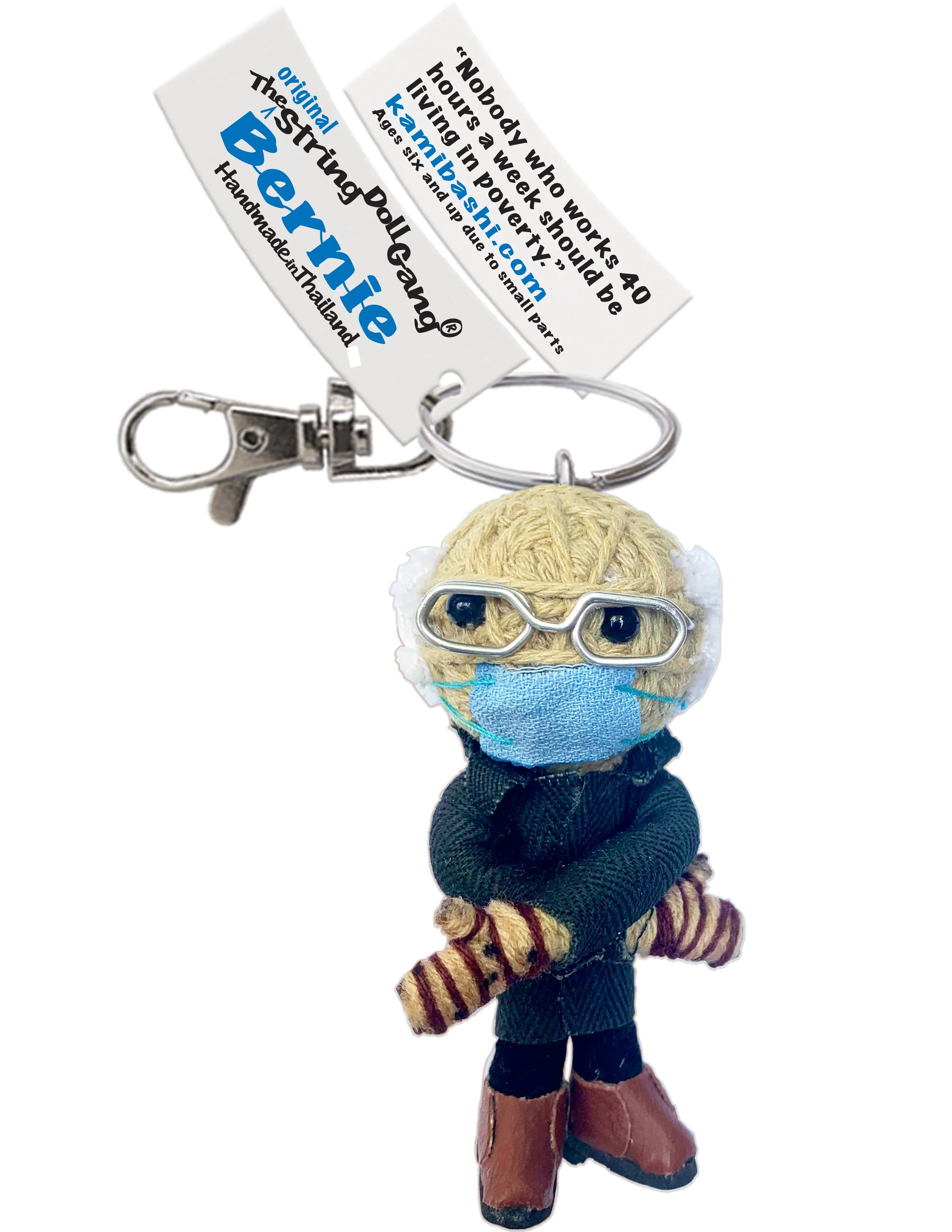 Kamibashi String Doll Keychain - Bernie with Mittens