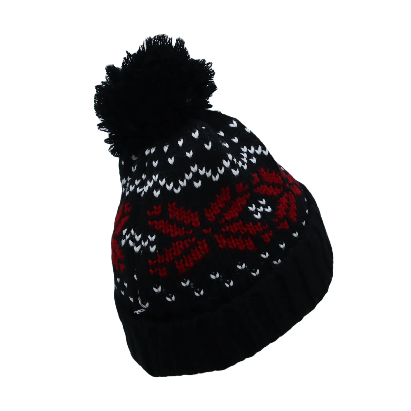 Knit Fair Isle Nordic Bobble Pom Beanie Hat JZP0026