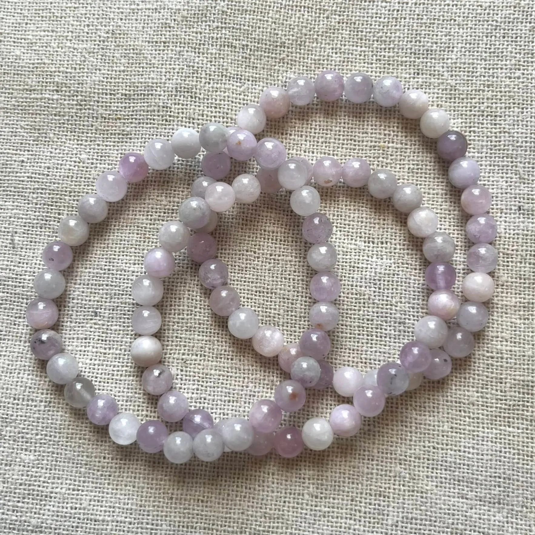 Kunzite 6mm Beaded Bracelet - Emotional Healing