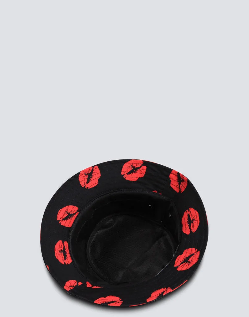 Lips Bucket Hat - Black