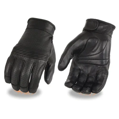 Men's or Unisex Premium Leather Perforated Glove w/ Flex Knuckles #7516