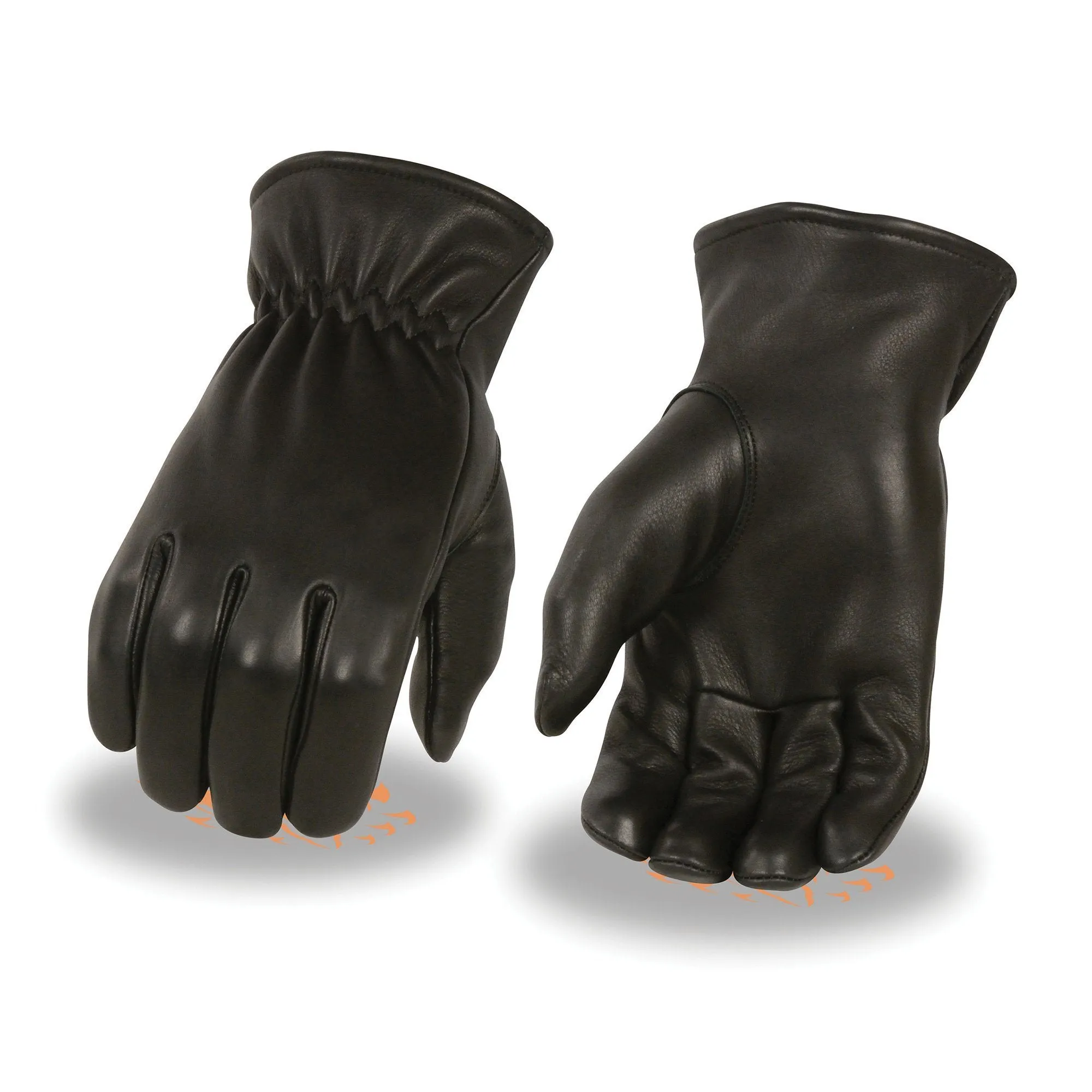 Milwaukee Leather SH858 Men's Black Deerskin Leather Thermal Lined Gloves with Cinch Wrist