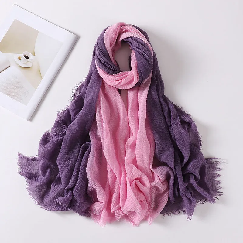 MSL224 gradient color hijab scarf