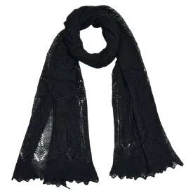 Pretty Wool Glitter Stole - Black/Black Glitter