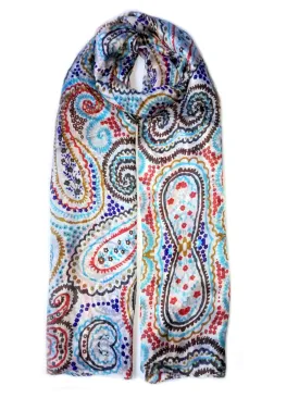 Rainbow Range|Large Silk Scarf Abstract Paisley Original