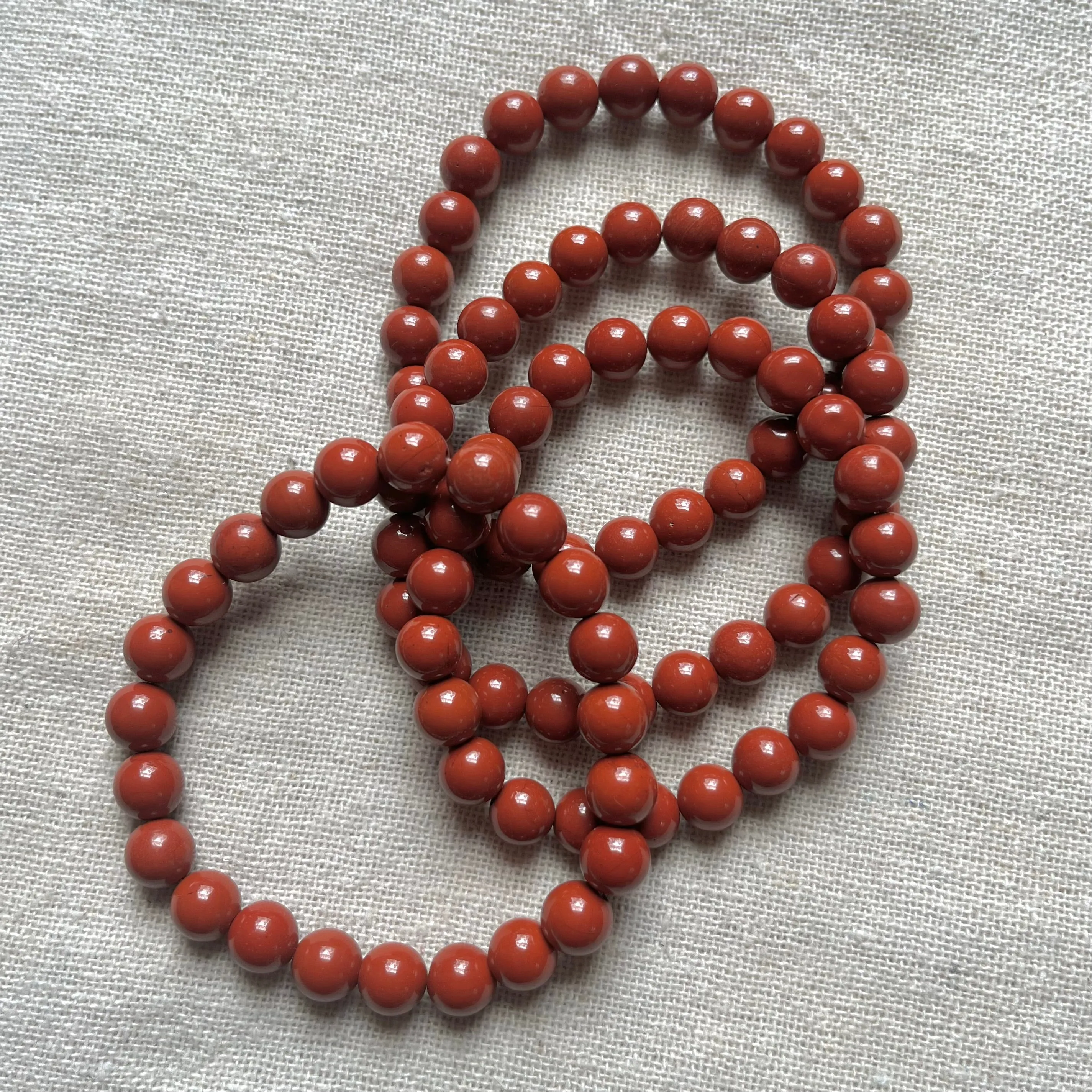 Red Jasper 8mm Beaded Bracelet - Endurance