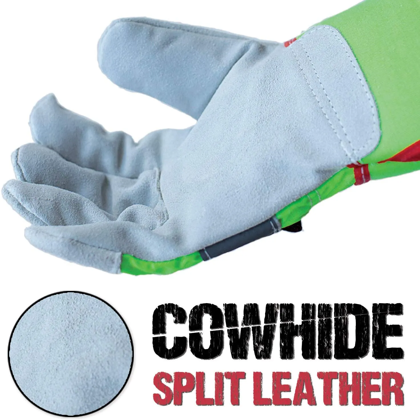 Reflect Pro Rigger Gloves, High Visibility, Split Leather, OSFM