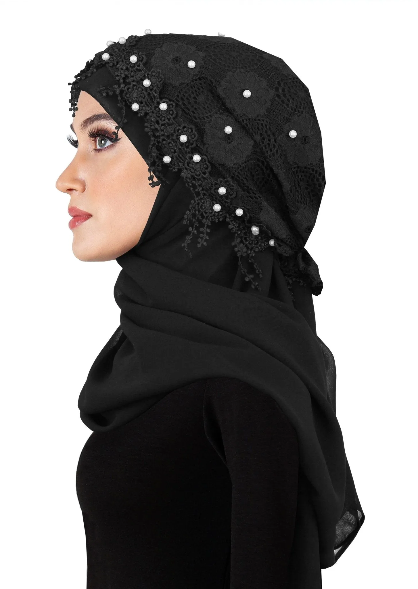 Salma Hijab Lace Cap & Chiffon Scarf 2 Piece Set