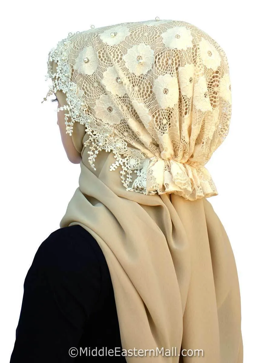 Salma Hijab Lace Cap & Chiffon Scarf 2 Piece Set