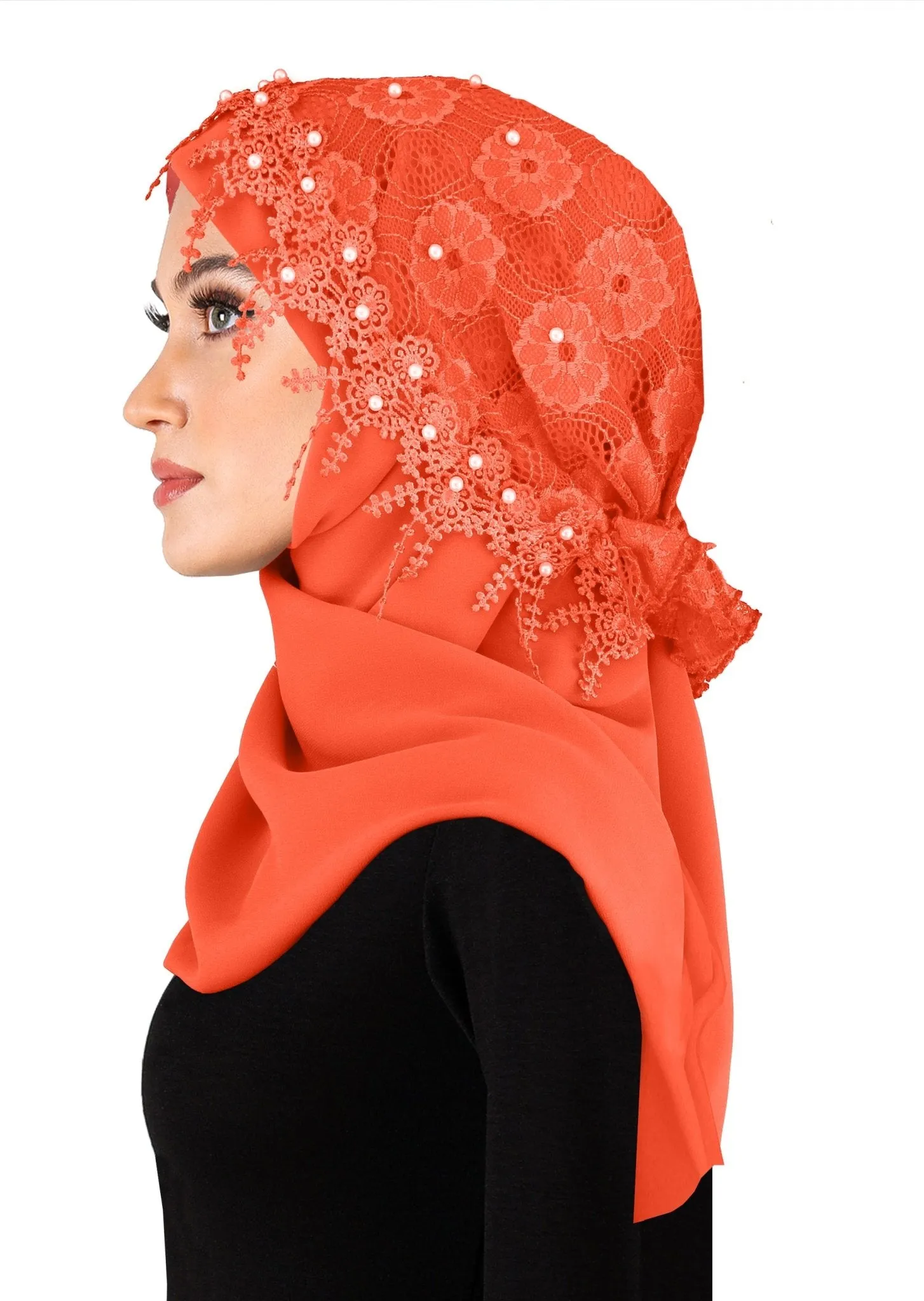 Salma Hijab Lace Cap & Chiffon Scarf 2 Piece Set