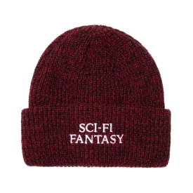 Sci-Fi Fantasy Mixed Yarn Logo Beanie Red/Black