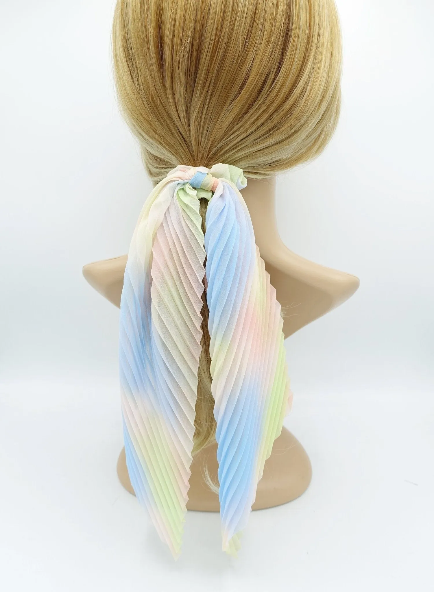 tie dye scrunchies chiffon bow long tail scarf hair tie scrunchie women hair accessory