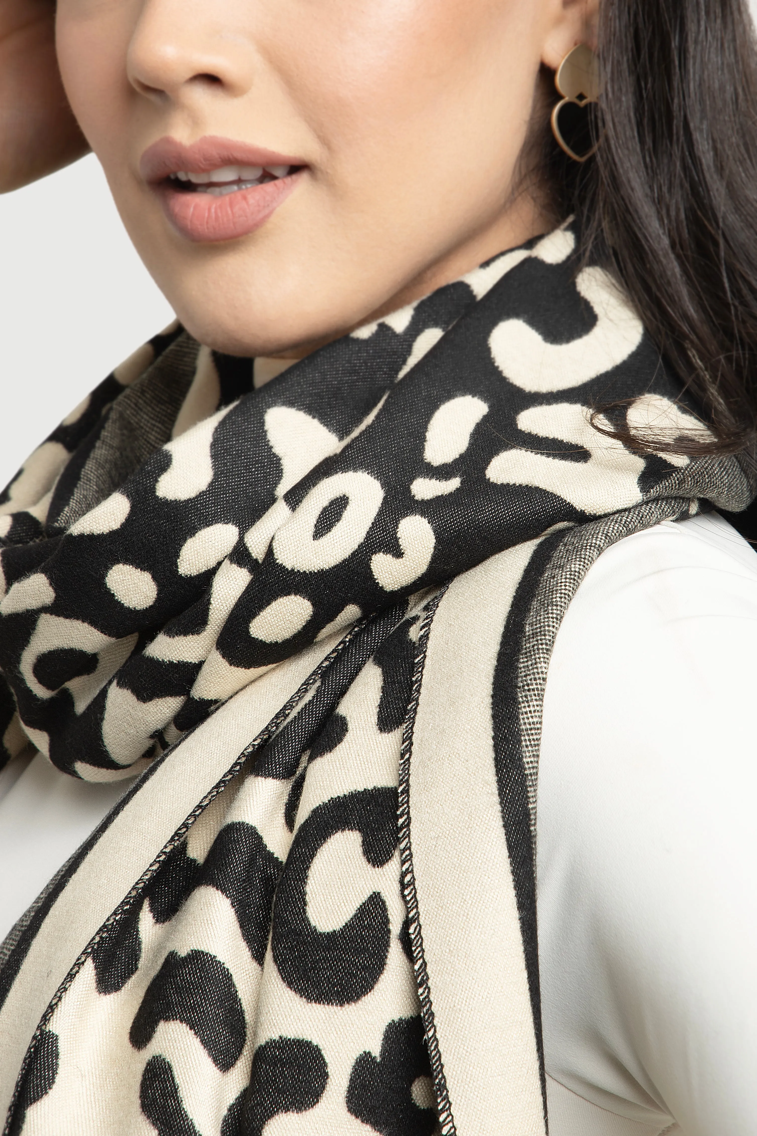 Two Tone Leopard Reversible Scarf