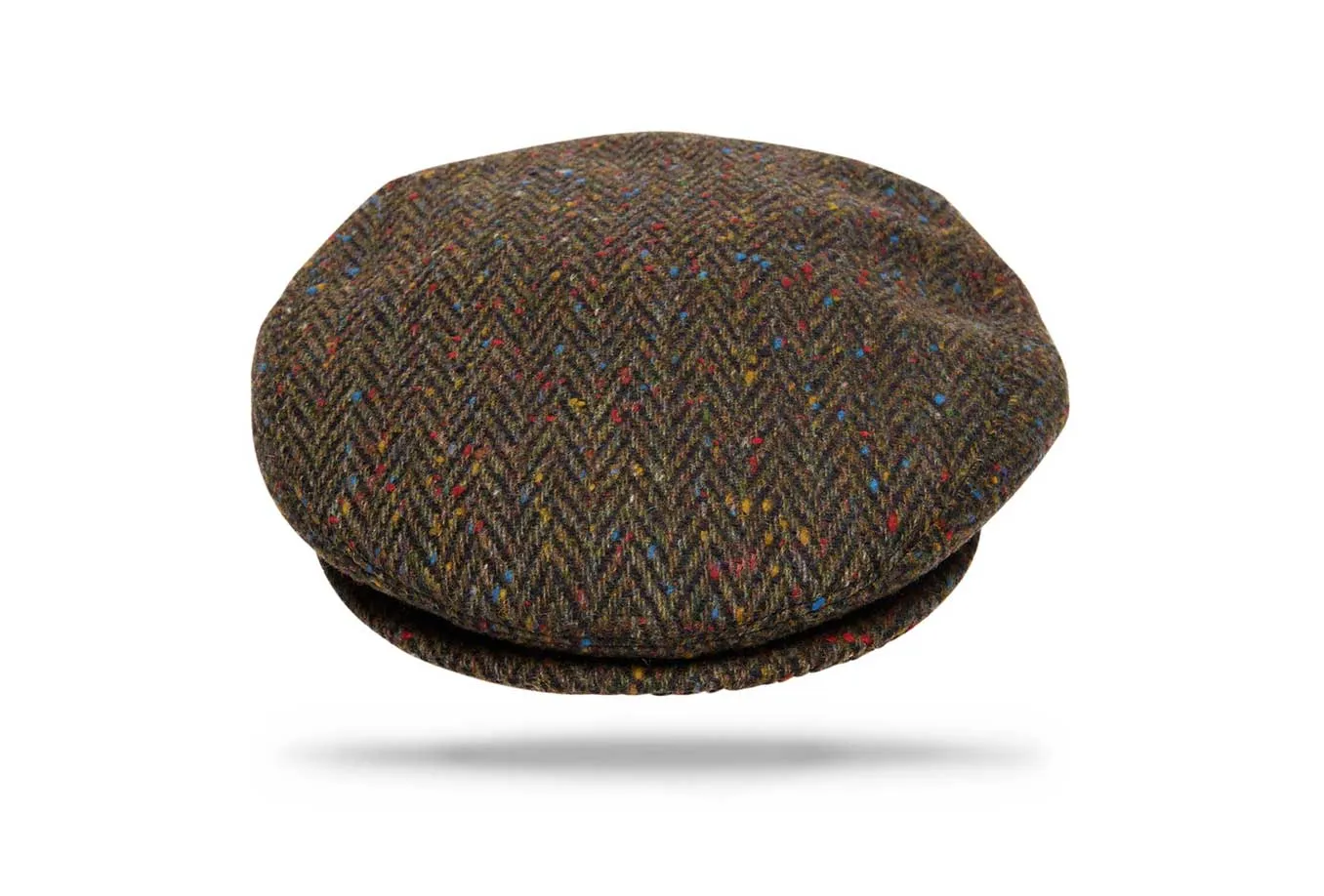 Virgil Wool Ivy Cap Brown Speckle Herringbone