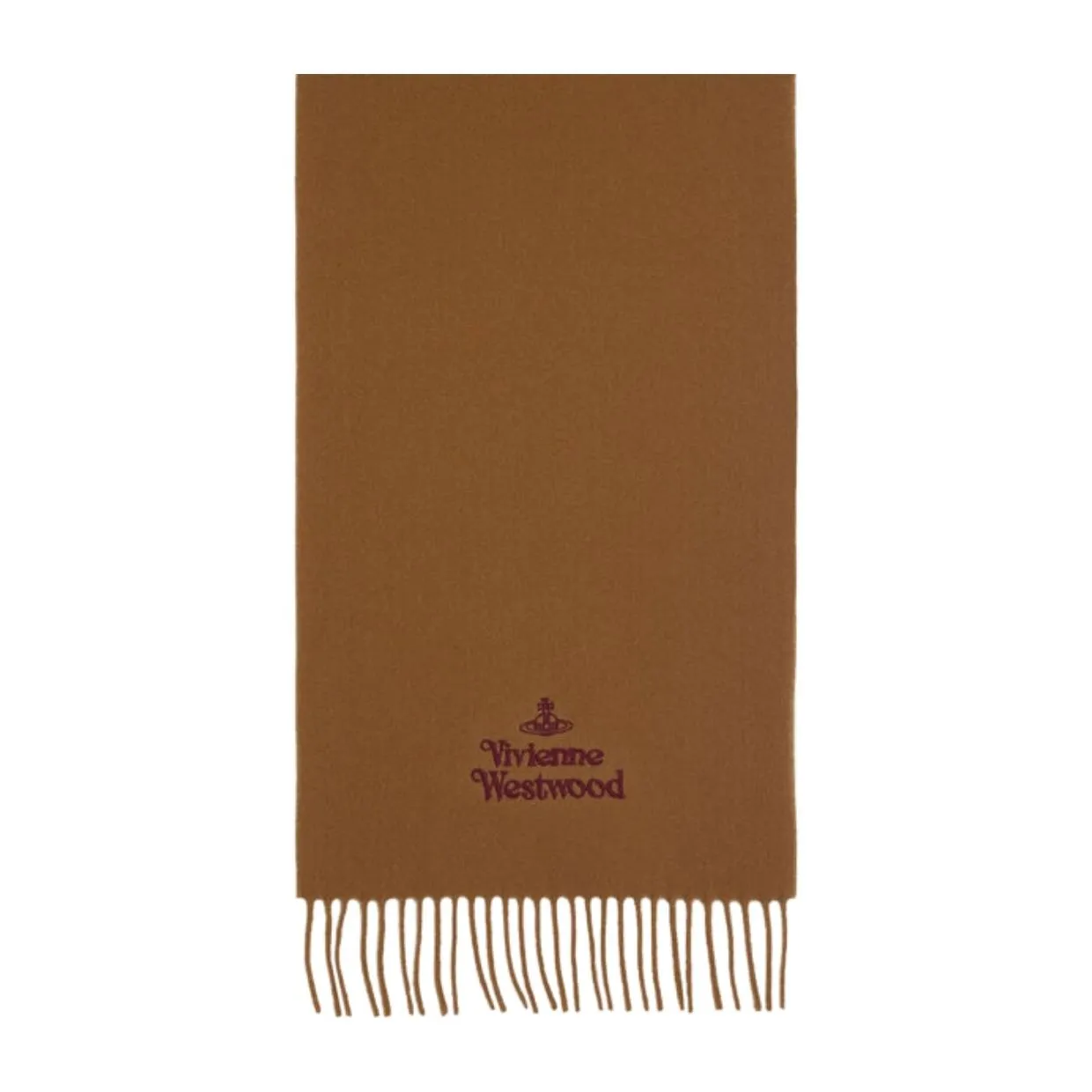 Vivienne Westwood Embroidered Logo Camel Scarf