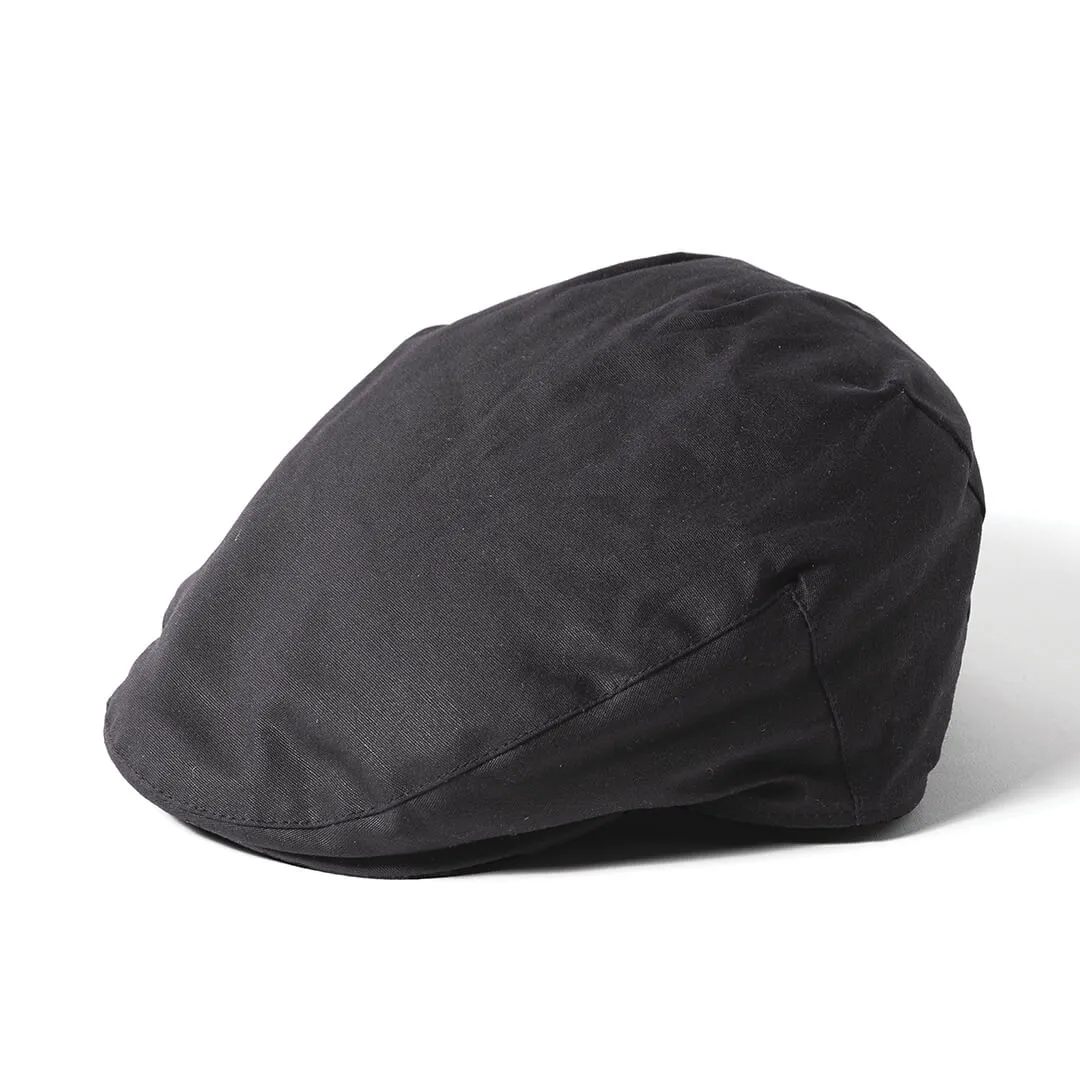 Wax Flat Cap - Black by Failsworth