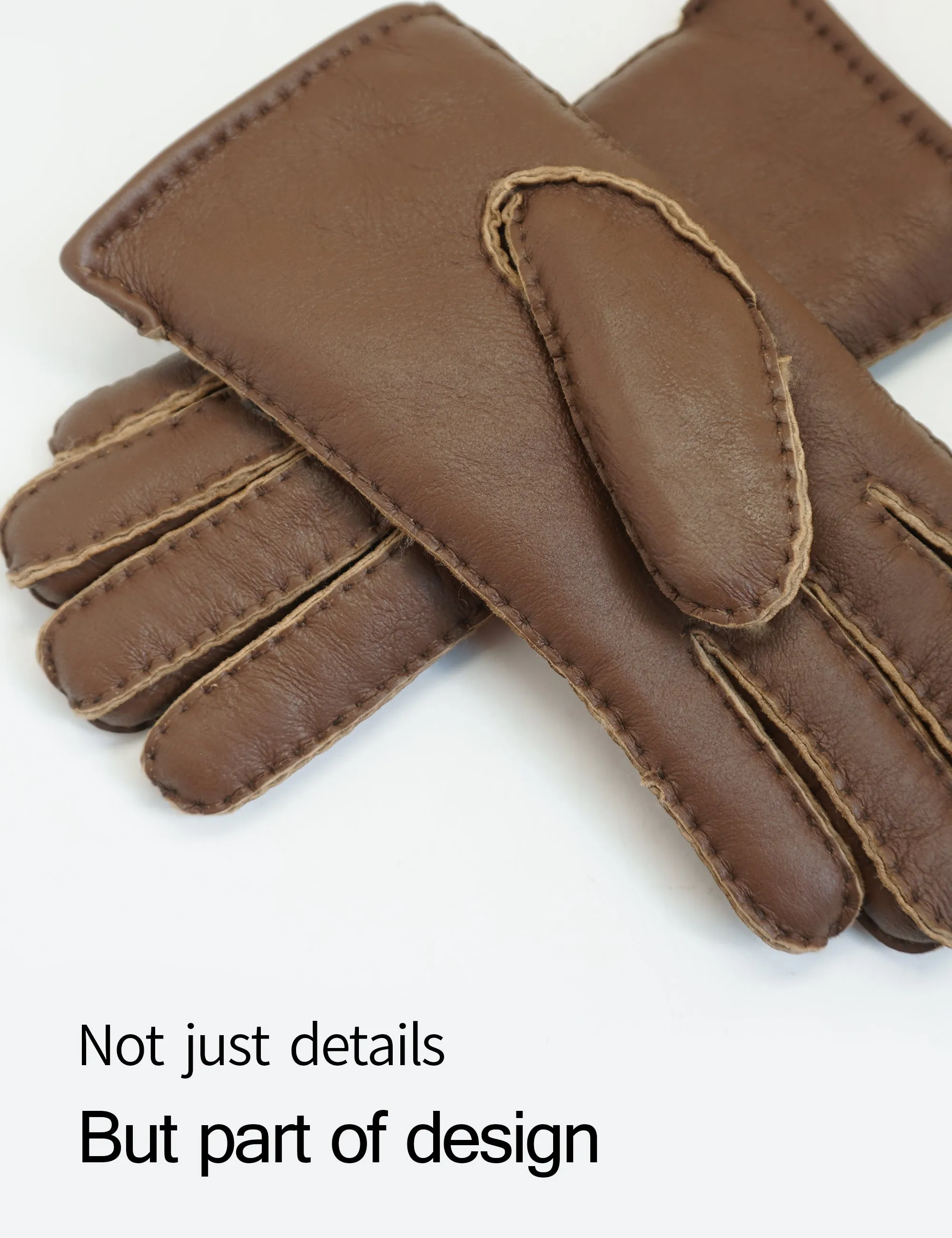 YISEVEN Men's  Lambskin Shearling Leather Gloves