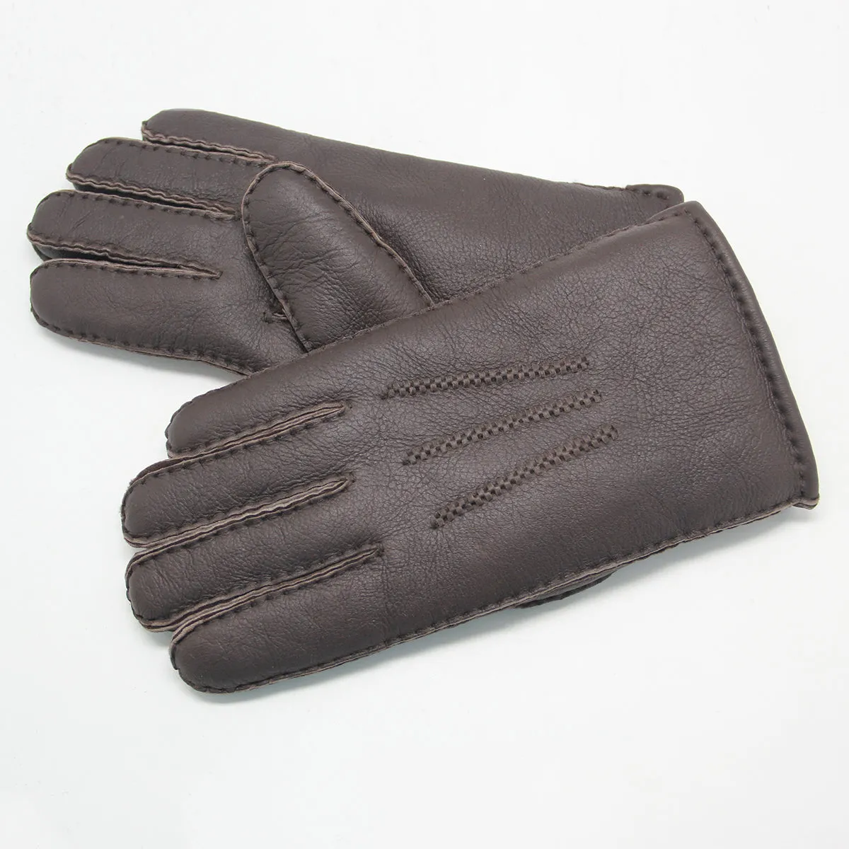 YISEVEN Men's  Lambskin Shearling Leather Gloves